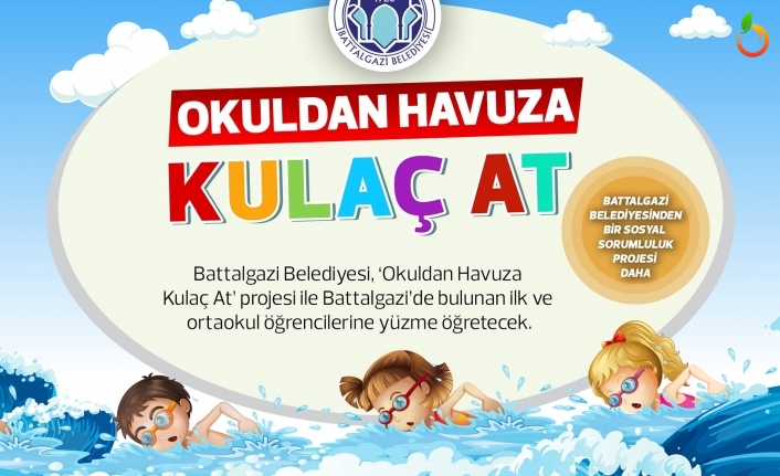 Battalgazi Belediyesi'nden 'Okuldan Havuza Kulaç At' Projesi