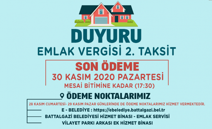 Battalgazi Belediyesi'nden Vergi Uyarısı