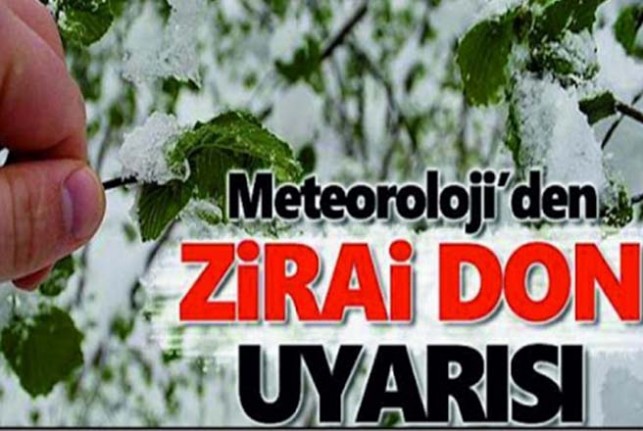 Malatya Ve Çevre illere Zirai Don Uyarısı