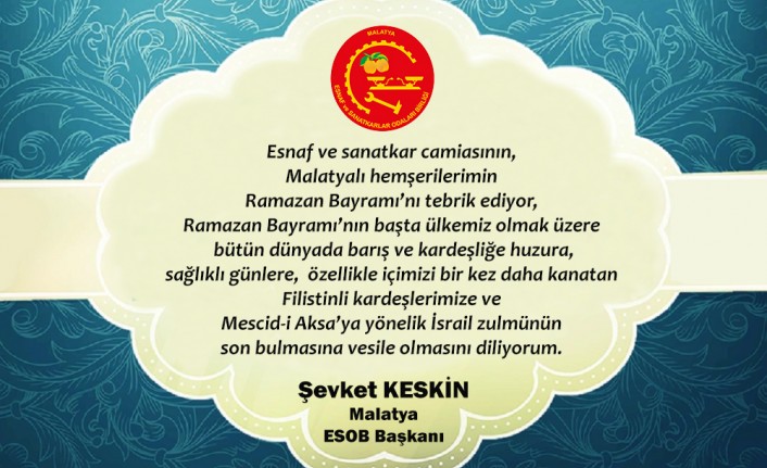 Başkan Keskin'den Bayram Mesajı