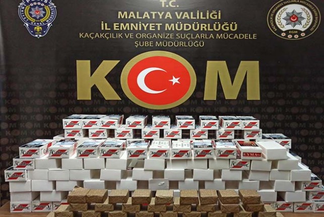 Malatya'da 100 bin adet makaron ele geçirildi