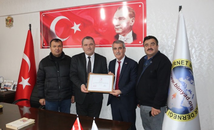 Türk Kızılay Malatya Şubesinden Bimyad’a Teşekkür Belgesi
