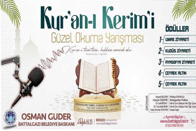 Battalgazi Belediyesi’nden Umre Ödüllü Kur’an-I Kerim Okuma Yarışması