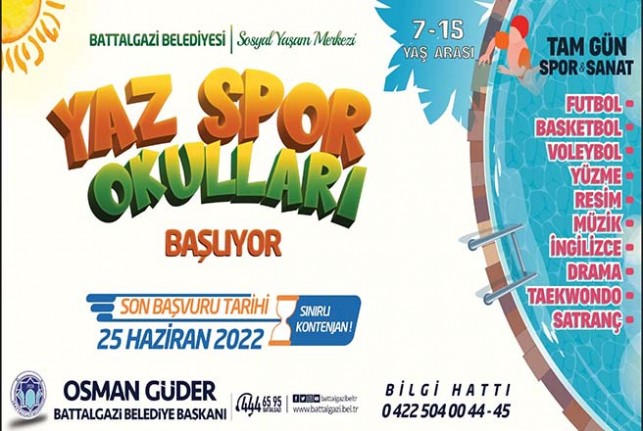 Battalgazi Belediyesi’nden Çocuklara Özel Yaz Spor Okulu