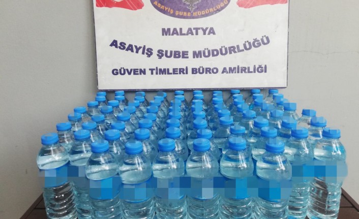 Malatya'da 38 litre kaçak alkol ele geçirildi