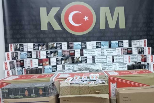 110 bin adet kaçak makaron ele geçirildi
