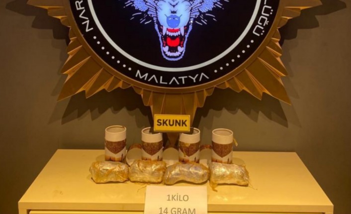 1 kilo 14 gram skunk ele geçirildi
