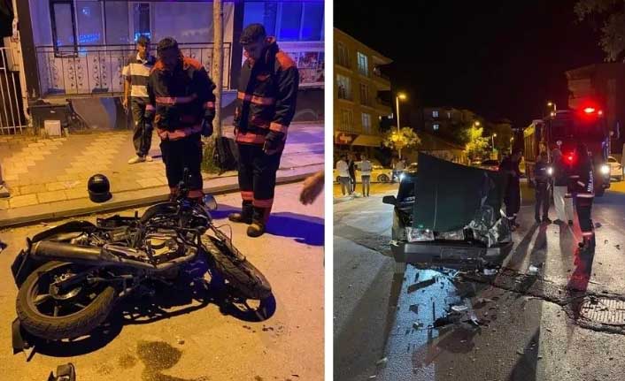 Kazada Motosiklet Sürücüsü Yaralandı