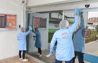 Yeşilyurt Belediyesi'nden hizmet binalarında dezenfekte çalışması