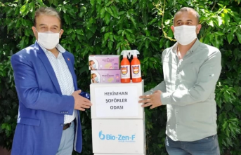 İlçelerdeki şoför esnafına maske ve dezenfaktan