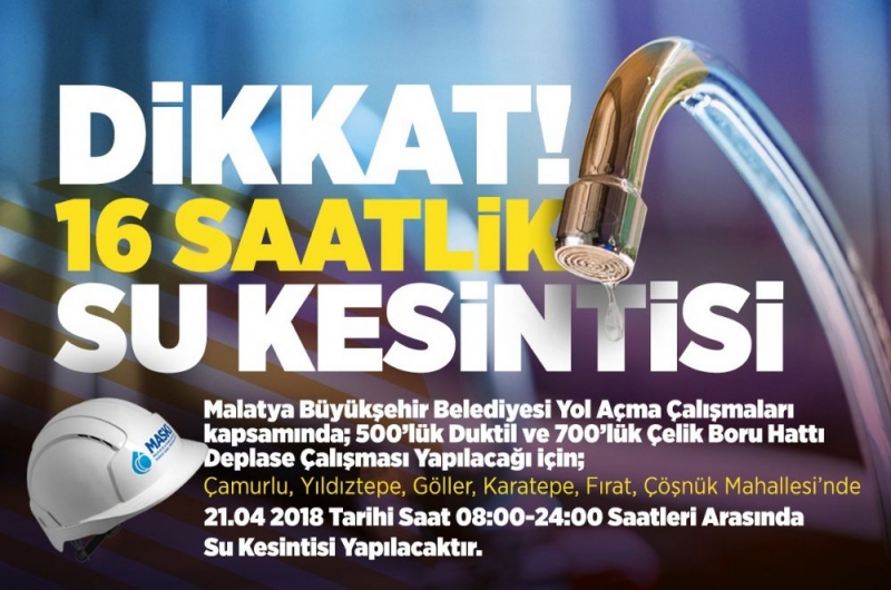 MASKİ Uyardı!  Bazı Bölgelerde 16 Saat Su Kesintisi