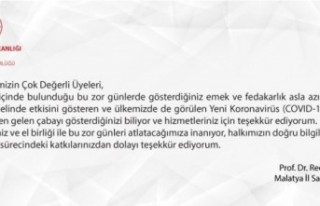 Müdür Bentli’den sağlık personeline teşekkür