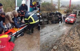 Malatya'da Beton Mikseri Devrildi: 1 yaralı