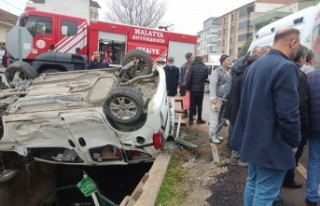 Malatya'da araç kanala düştü: 1 yaralı