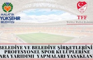Belediyeler Artık Kulüplere Yardım Yapamayacak