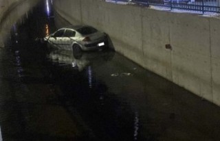 Otomobil Kanala Uçtu, 1 Yaralı