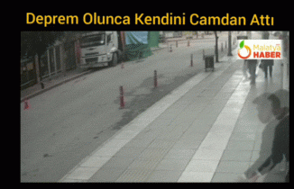 Elazığ'da Deprem Olunca Kendini Camdan Attı